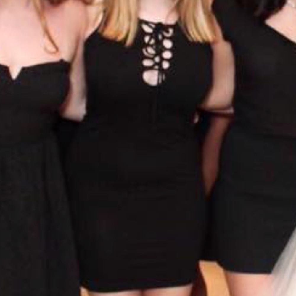 Black tight short dress